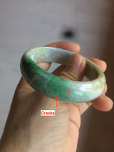 Load image into Gallery viewer, 51mm Certified Type A 100% Natural sunny green brown Jadeite Jade oval bangle AD68-2163
