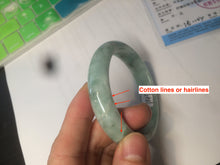 Load image into Gallery viewer, 52.5mm Certified Type A 100% Natural green/gray oval Jadeite Jade  bangle U124-7143
