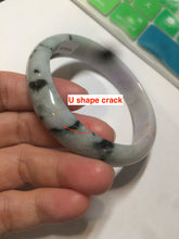 Load image into Gallery viewer, 58.6mm 100% natural type A certified light green/purple/red (FU LU SHOU, 福禄寿) jadeite jade bangle AQ3-0726
