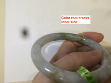 Load image into Gallery viewer, 52.1mm certified Type A 100% Natural icy green/brown round cut Jadeite Jade bangle AH25-1431
