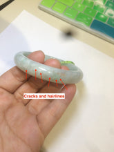 Load image into Gallery viewer, 53mm certificated Type A 100% Natural light green/yellow/purple Jadeite Jade bangle L106-2747
