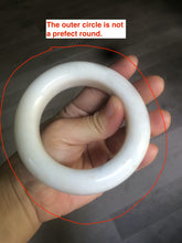 Load image into Gallery viewer, 55mm 100% Natural White/beige/brown flying dandelions chubby Hetian nephrite Jade bangle HT43
