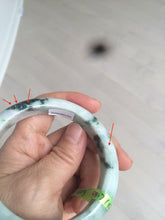 Load image into Gallery viewer, 58.2mm certified type A 100% Natural green/white/purple Jadeite Jade bangle Z97-6205
