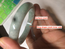 Load image into Gallery viewer, 58mm Certified Type A 100% Natural sunny green/gray Jadeite Jade bangle C62-4547

