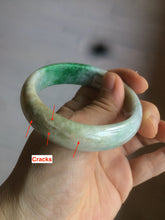 Load image into Gallery viewer, 51mm Certified Type A 100% Natural sunny green brown Jadeite Jade oval bangle AD68-2163
