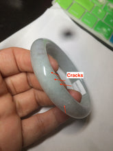 Load image into Gallery viewer, 52mm Certified 100% natural Type A light green/purple oval jadeite jade bangle U118-6866
