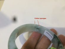 Load image into Gallery viewer, 52mm 100% natural certified  green green/white oval jadeite jade bangle AB32-5304
