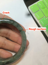 Load image into Gallery viewer, 53.3mm certified Type A 100% Natural watery dark green/black Jadeite Jade bangle C26-1722
