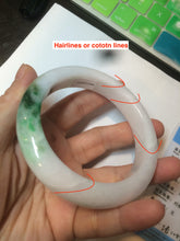 Load image into Gallery viewer, 61.4mm Certified Type A 100% Natural green/white Jadeite Jade bangle AT4-0656
