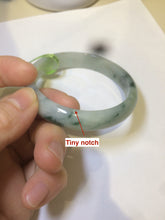 Load image into Gallery viewer, 53.5mm Certified type A 100% Natural light green/yellow/green floating flower oval jadeite jade bangle AC32-5313
