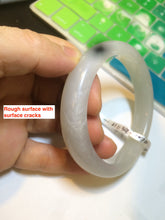 Load image into Gallery viewer, 58.5mm Certified Type A 100% Natural super icy gray/white nephrite Hetian Jade bangle HE39-2070
