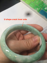 Load image into Gallery viewer, 56.4mm certified Type A 100% Natural sunny green Jadeite Jade bangle U125-2485
