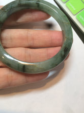 Load image into Gallery viewer, 53.3mm certified Type A 100% Natural watery dark green/black Jadeite Jade bangle C26-1722
