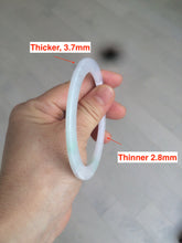Load image into Gallery viewer, 57mm 100% natural Type A sunny green/white/purple slim flat style jadeite jade bangle AC61-4574
