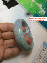 Load image into Gallery viewer, 57.6mm certified type A 100% Natural green yellow purple jadeite jade bangle K94-9897
