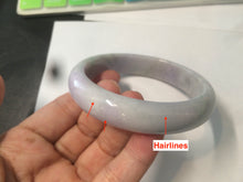 Load image into Gallery viewer, 58.1mm 100% natural type A certified light green/purple jadeite jade bangle AQ5-0684
