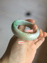 Load image into Gallery viewer, 51mm Certified Type A 100% Natural sunny green brown Jadeite Jade oval bangle AD68-2163
