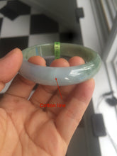 Load image into Gallery viewer, 57.7mm certificated Type A 100% Natural light green/purple Jadeite Jade bangle G74-8401
