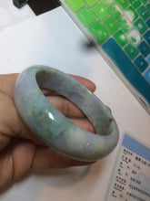 Load image into Gallery viewer, 57.6mm certified type A 100% Natural green yellow purple jadeite jade bangle K94-9897
