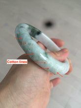 Load image into Gallery viewer, 61.7mm certified 100% natural type A sunny green/dark green/white chubby jadeite jade bangle D79-0673
