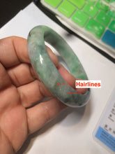 Load image into Gallery viewer, 52.8mm Certified Type A 100% Natural sunny green/purple/gray/black Jadeite Jade bangle C18-9769
