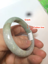 Load image into Gallery viewer, 49mm Type A 100% Natural light green/brown oval Jadeite Jade bangle AM63-6629
