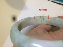 Load image into Gallery viewer, 58mm certificated Type A 100% Natural sunny green/white Jadeite Jade bangle E48-7904
