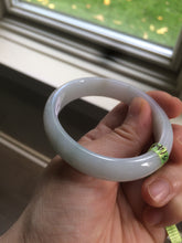 Load image into Gallery viewer, 51.5mm Certified Type A 100% Natural light green/yellow jadeite jade bangle A58-2868
