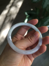 Load image into Gallery viewer, 55.7mm certified 100% natural green/white/purple round cut jadeite jade bangle E52-5262
