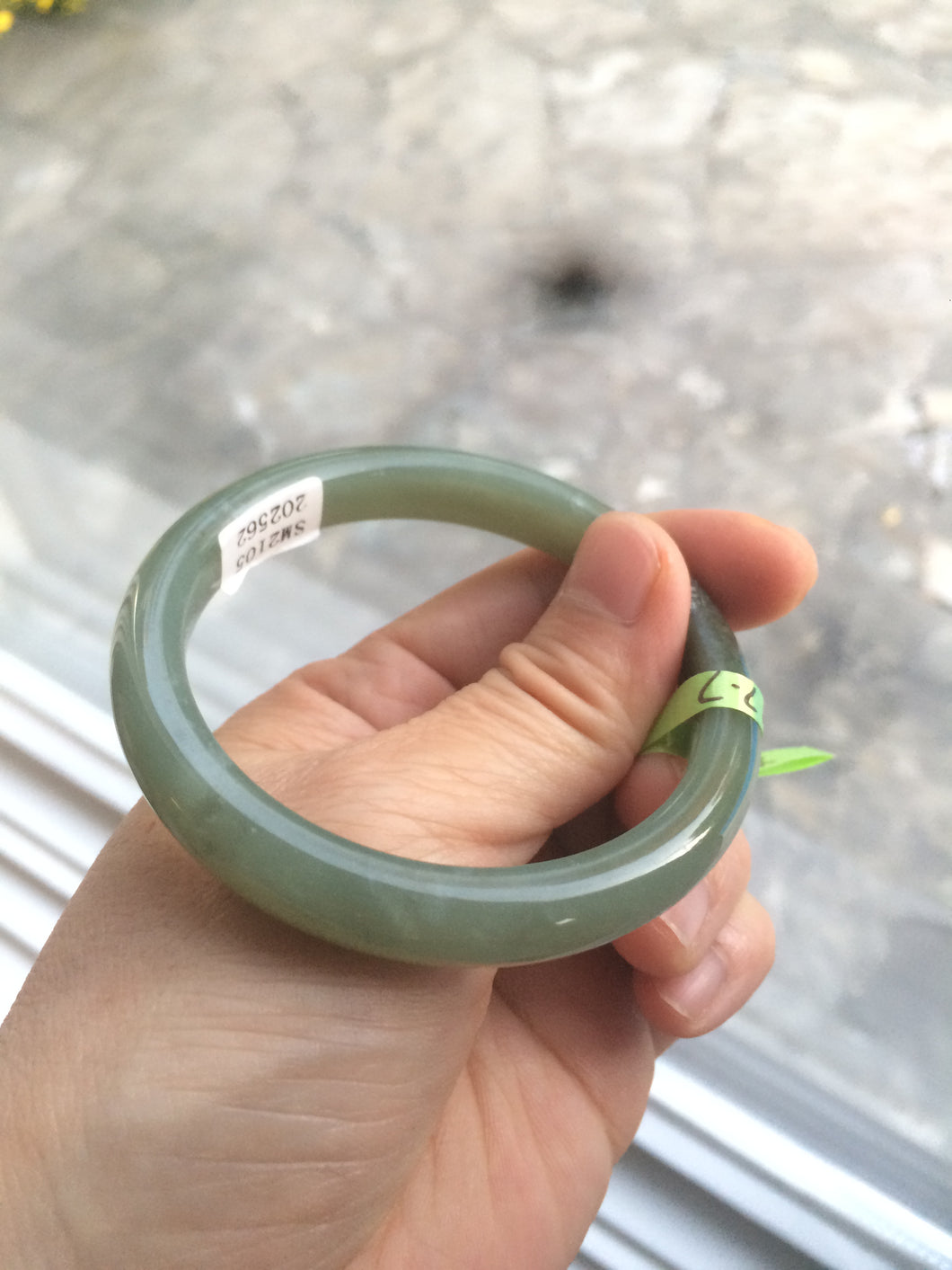 53mm certified 100% Natural dark green nephrite Hetian Jade G90-2562 卖了
