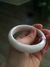 Load image into Gallery viewer, 55mm Certified Type A 100% Natural white/beige Jadeite Jade bangle L52-7215
