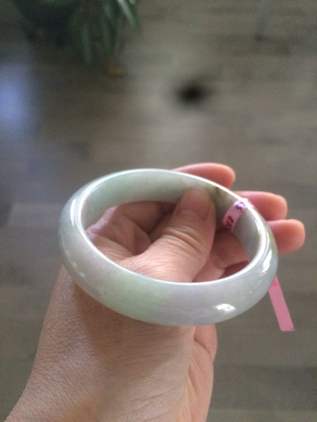 58 mm Certified Type A 100% Natural green/purple Jadeite Jade bangle B45-3788