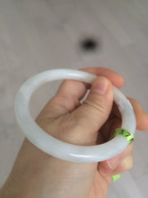 Load image into Gallery viewer, 57mm certificated Type A 100% Natural light green /yellow round cut Jadeite Jade bangle x60-9026
