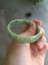 Load image into Gallery viewer, 52.5mm  certified Type A 100% Natural green/yellow thin Jadeite Jade bangle F79-3803
