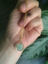 Load image into Gallery viewer, 12mm 100% natural light green/white type A jadeite jade necklace QN-1 (Clearance item)
