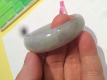 Load image into Gallery viewer, 52mm Certified Type A 100% Natural light green/white oval Jadeite Jade bangle Z42-2349
