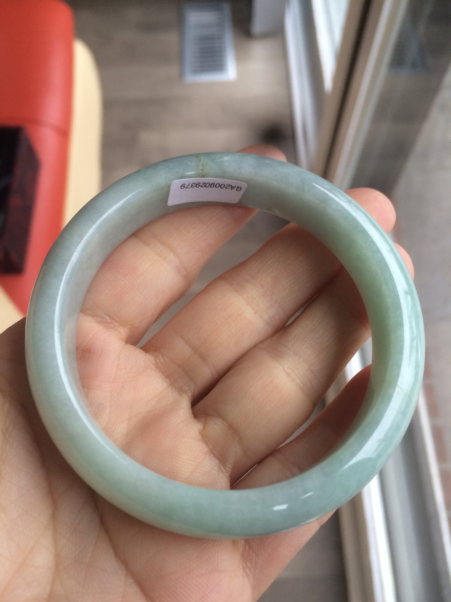 Natural Yellow Green authentic Jade Bangle. 58mm