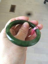 Load image into Gallery viewer, 50.8 mm 100% Natural dark green nephrite Hetian Jade (和田碧玉) bangle R11
