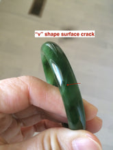 Load image into Gallery viewer, 50.8 mm 100% Natural dark green nephrite Hetian Jade (和田碧玉) bangle R11
