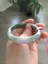 Load image into Gallery viewer, Certifed  100% Natural Type A 52.7 mm green/light purple oval jadeite jade bangle B6
