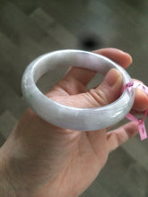 Load image into Gallery viewer, Sale! 54.5mm type A 100% Natural light purple/white/gray Jadeite Jade bangle B29
