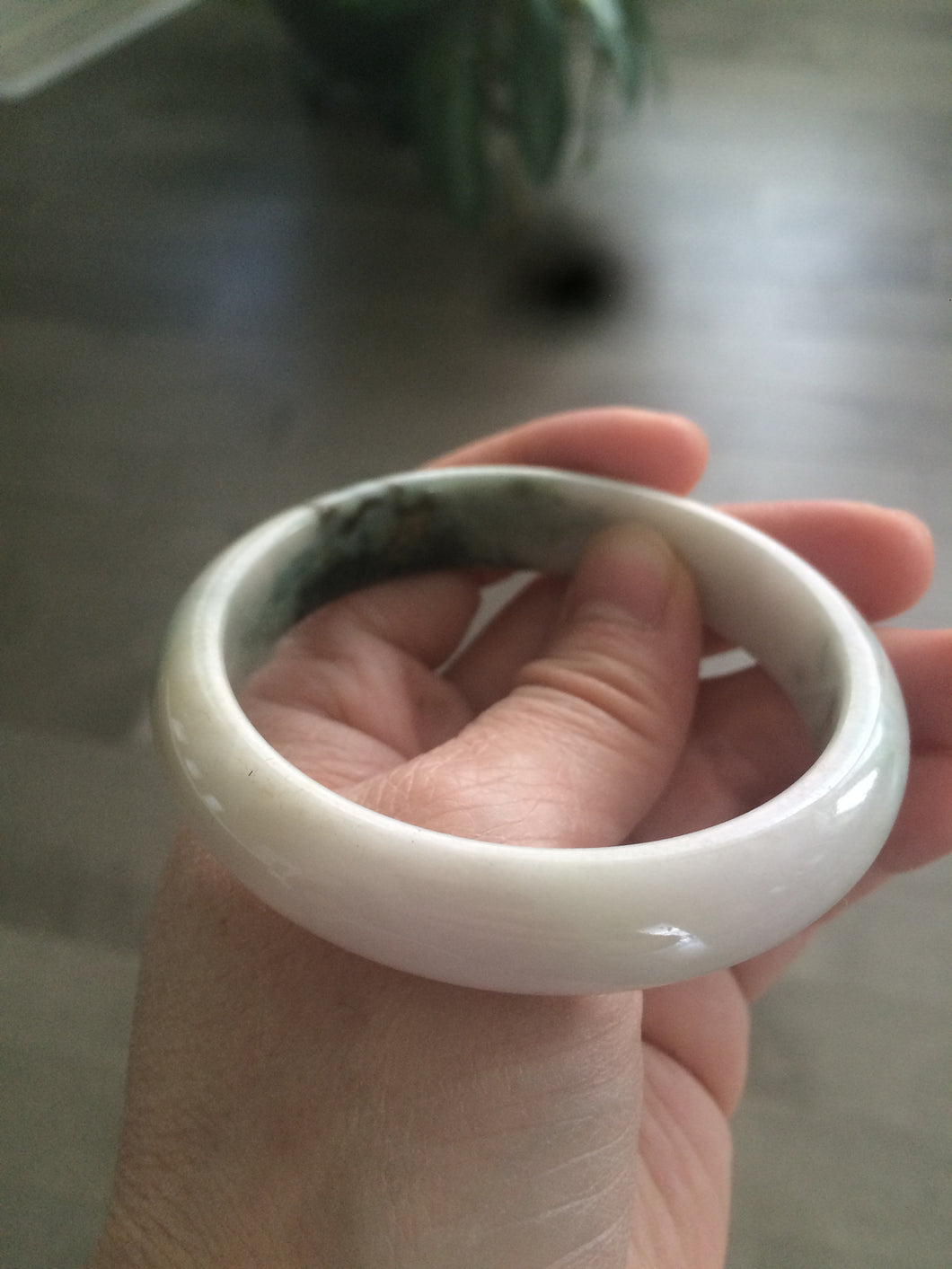 Type A 100% Natural green/purple/pink/white (福禄寿)  Jadeite Jade bangle  56.7mm G52