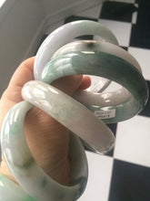 Load image into Gallery viewer, Sale! Certified type A 100% 55-61mm Natural green/white/purple Jadeite bangle group AG6
