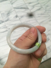 Load image into Gallery viewer, 53.4mm 100% natural Type A green/white jadeite jade bangle G73
